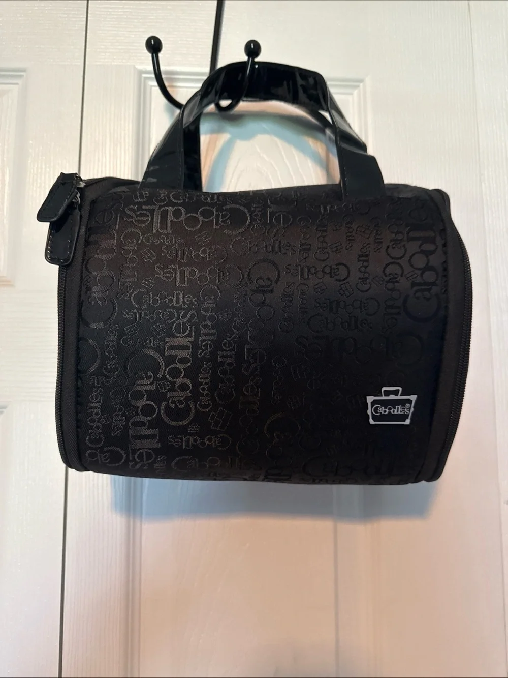 Caboodles Black Cosmetic Case with Subtle Logo Pattern